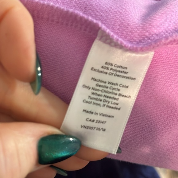 T by Talbots Athletic Jacket Full Zip Roll Up Contrast Cuffs Size 2X Lavender - Picture 8 of 9